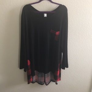 Long sleeve high low top